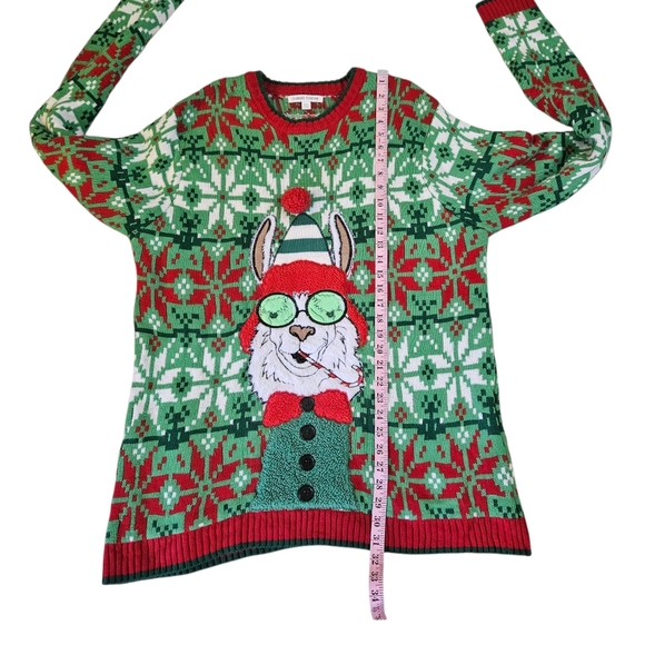 Celebrate Together Men's Christmas Sweater Llama Size XXL Fair Isle Green Red - Picture 9 of 12